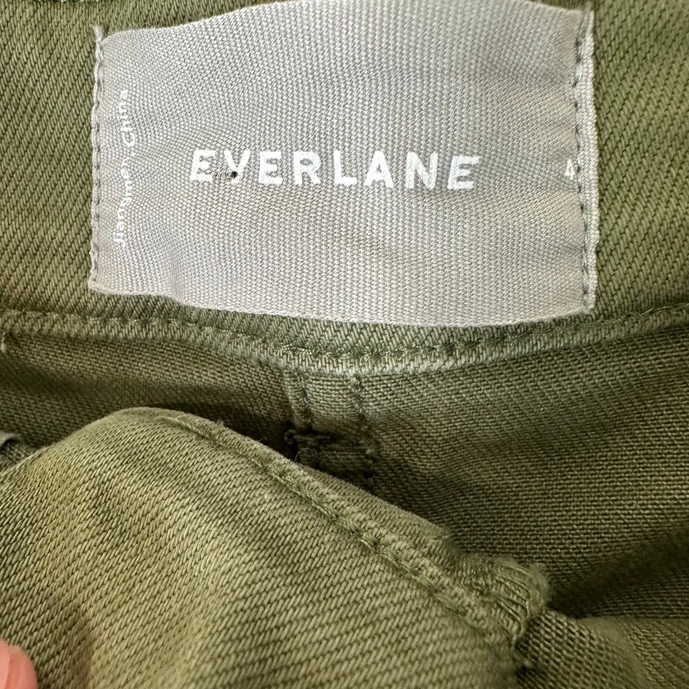 Everlane Olive High-Rise Cotton Shorts - Picture 4 of 9
